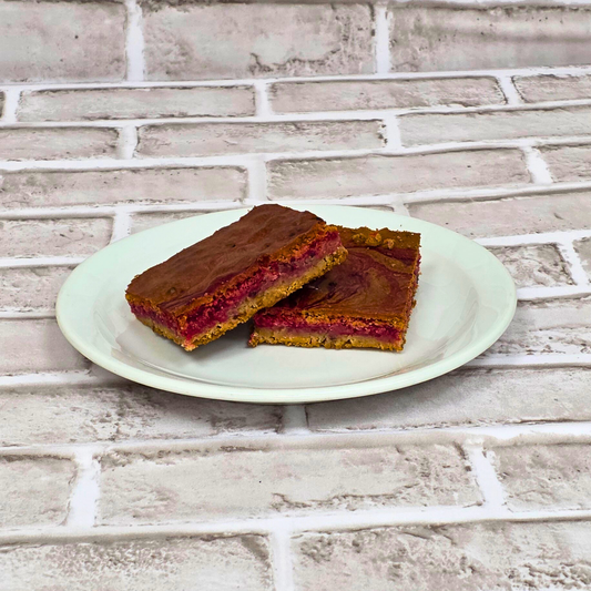 Raspberry and White Chocolate Blondie