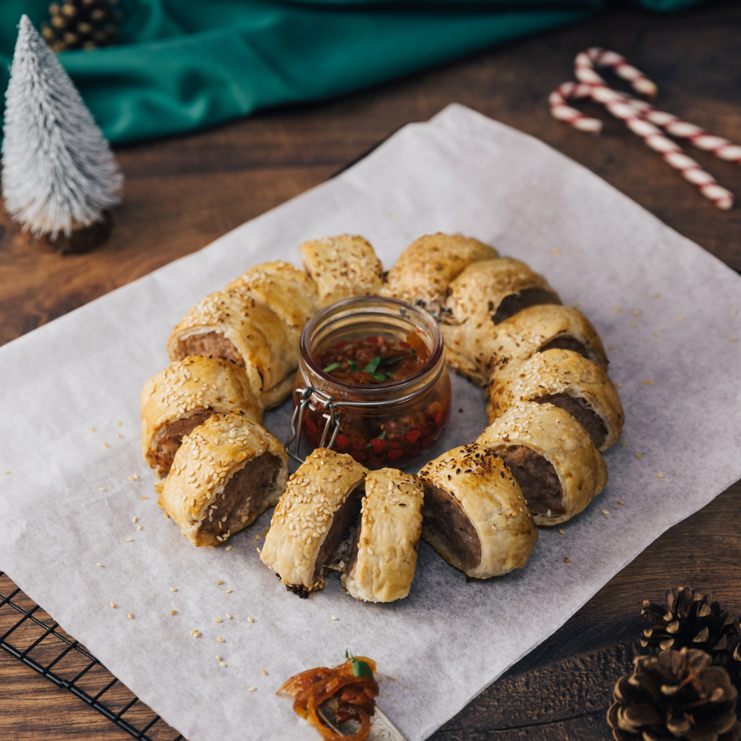 Sausage Roll Wreath